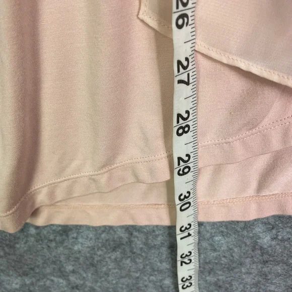 Lauren Ralph Lauren Womens Cardigan PL Petite Large Pink Open Front Chiffon Trim - Picture 6 of 10